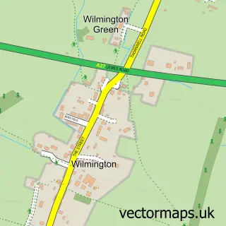Street map sample of Wilmington, East Sussex