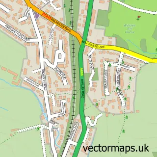 Street map sample of Wilpshire, Lancashire