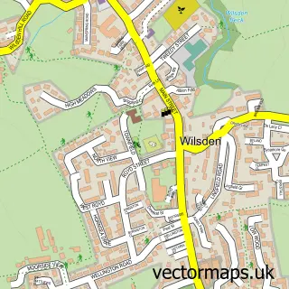 Street map sample of Wilsden, West Yorkshire