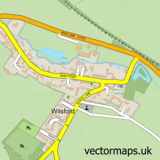 Street map sample of Wilsford, Lincolnshire