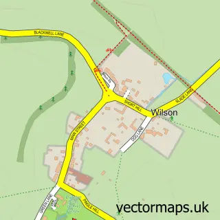 Street map sample of Wilson, Leicestershire