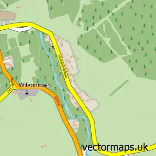 Street map sample of Wilsontown, Lanarkshire
