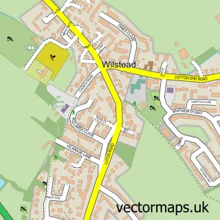 Street map sample of Wilstead, Bedfordshire