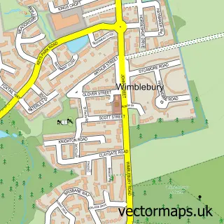 Street map sample of Wimblebury, Staffordshire