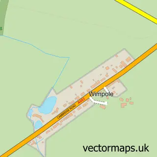 Street map sample of Wimpole, Cambridgeshire