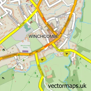 Street map sample of Winchcombe, Gloucestershire