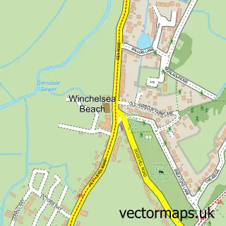 Street map sample of Winchelsea Beach, East Sussex