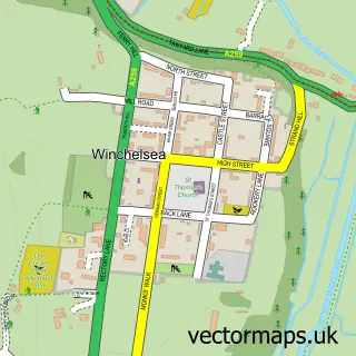 Street map sample of Winchelsea, East Sussex