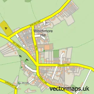 Street map sample of Winchmore Hill, Buckinghamshire