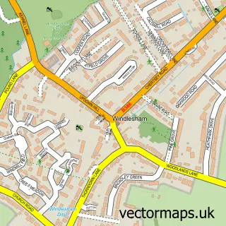 Street map sample of Windlesham, Surrey