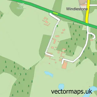 Street map sample of Windlestone, Durham