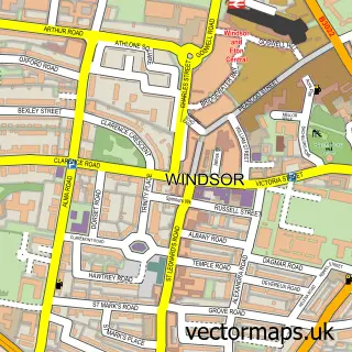 Street map sample of Windsor, Berkshire