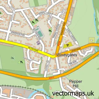 Street map sample of Windygates, Fife