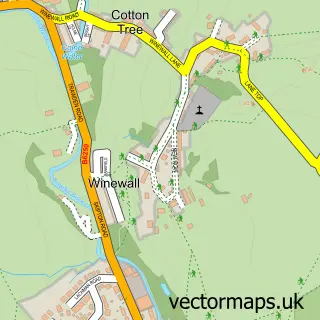 Street map sample of Winewall, Lancashire