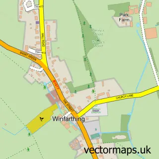Street map sample of Winfarthing, Norfolk