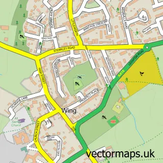 Street map sample of Wing, Buckinghamshire