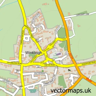 Street map sample of Winkleigh, Devon