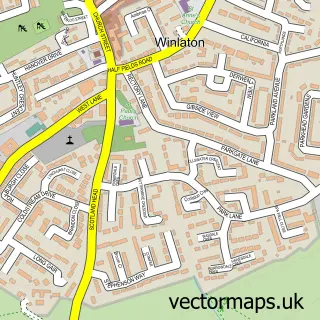 Street map sample of Winlaton, Tyne & Wear
