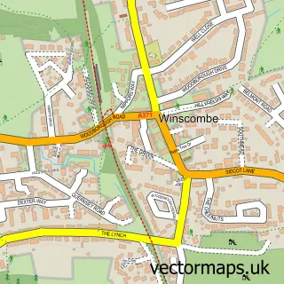 Street map sample of Winscombe, Somerset