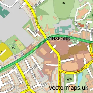 Street map sample of Winsford, Cheshire