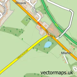 Street map sample of Winsick, Derbyshire