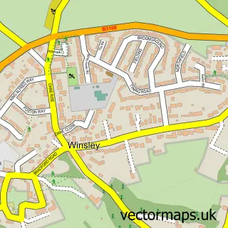 Street map sample of Winsley, Wiltshire