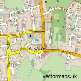 Street map sample of Winslow, Buckinghamshire