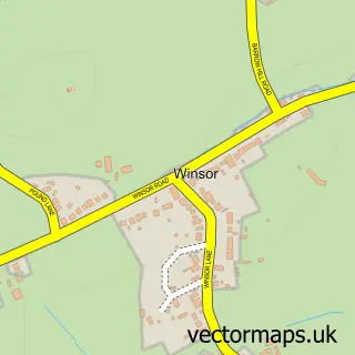 Street map sample of Winsor, Hampshire