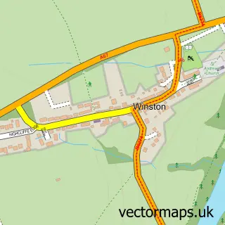 Street map sample of Winston, Durham