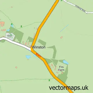 Street map sample of Winston, Suffolk