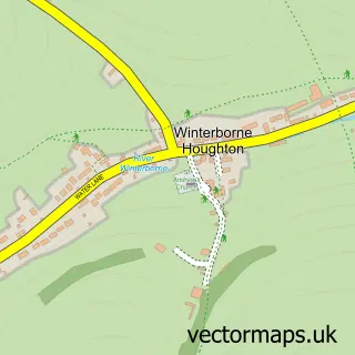 Street map sample of Winterborne Houghton, Dorset