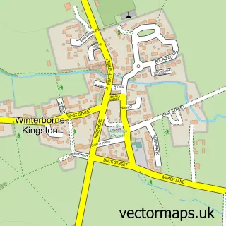 Street map sample of Winterborne Kingston, Dorset