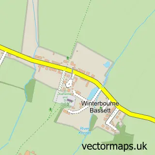 Street map sample of Winterbourne Bassett, Wiltshire