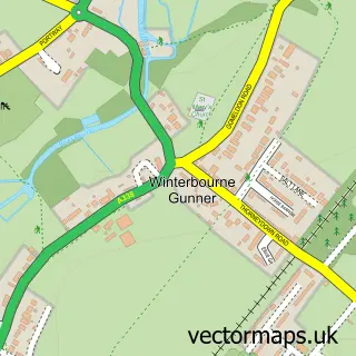 Street map sample of Winterbourne Gunner, Wiltshire