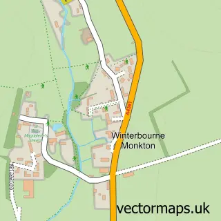 Street map sample of Winterbourne Monkton, Wiltshire