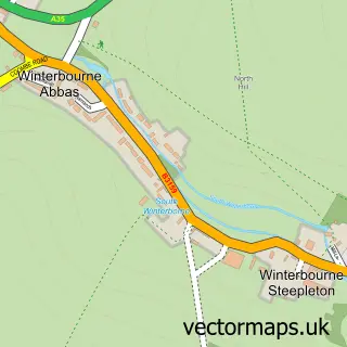 Street map sample of Winterbourne Steepleton, Dorset