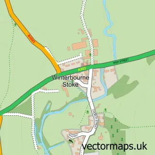 Street map sample of Winterbourne Stoke, Wiltshire