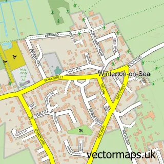 Street map sample of Winterton-on-Sea, Norfolk
