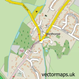 Street map sample of Winthorpe, Nottinghamshire