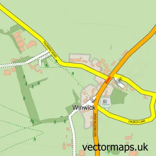 Street map sample of Winwick, Cambridgeshire