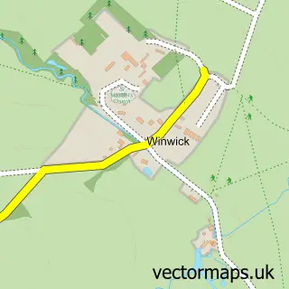 Street map sample of Winwick, Northamptonshire