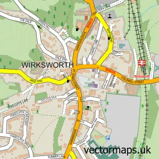 Street map sample of Wirksworth, Derbyshire