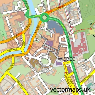 Street map sample of Wisbech, Cambridgeshire