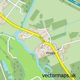 Street map sample of Wisley, Surrey