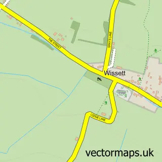 Street map sample of Wissett, Suffolk