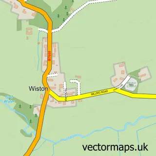 Street map sample of Wiston, Lanarkshire