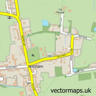 Street map sample of Witcham, Cambridgeshire