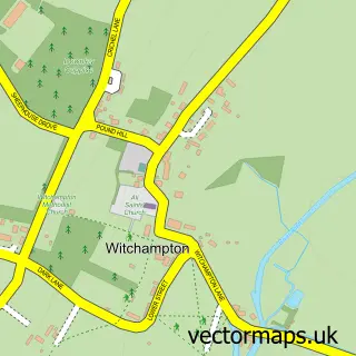 Street map sample of Witchampton, Dorset
