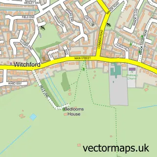 Street map sample of Witchford, Cambridgeshire
