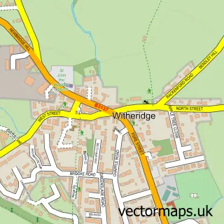 Street map sample of Witheridge, Devon